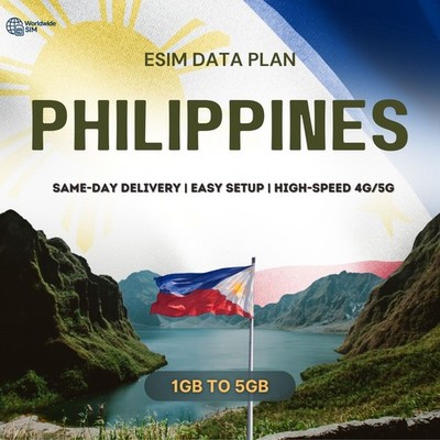 Philippines eSIM 1GB to 5GB | 4G/5G Data Plan | Same-Day Delivery | Easy Setup