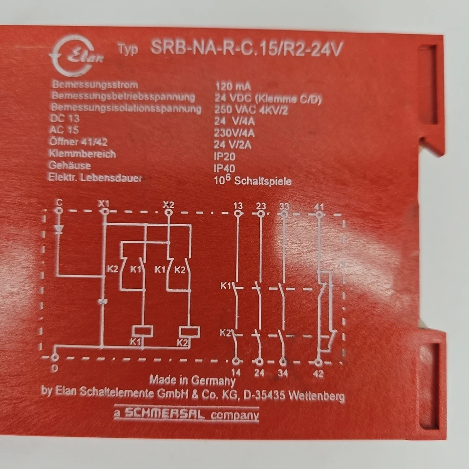 ELAN SCHMERSAL SAFETY RELAY SRB-NA-R-C. 15/R2-24V Rack Module Electric Unit - Image 2 of 3