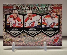 2023-24 Upper Deck MVP Jack Hughes Hamilton Vanecek #AT-9 Alternate Threads