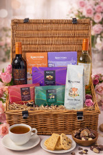 Luxury Ringtons Hamper Tea Coffee Chocolate Biscuit Wine Gift Basket Set