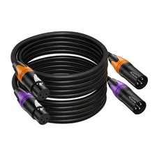 XLR Cables, Banlaced XLR Cable Male to Female 50ft 2Pack Mic Cable Gold-Plate...
