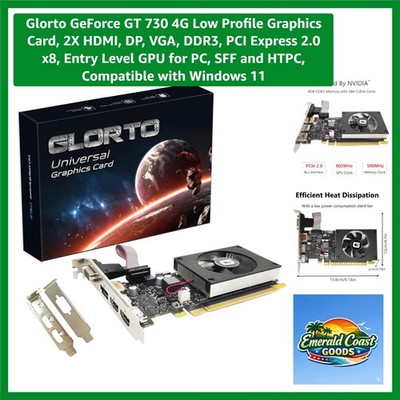 GeForce GT 730 4G Low Profile Graphics Card, 2X HDMI, DP, VGA, , PCI Express ...