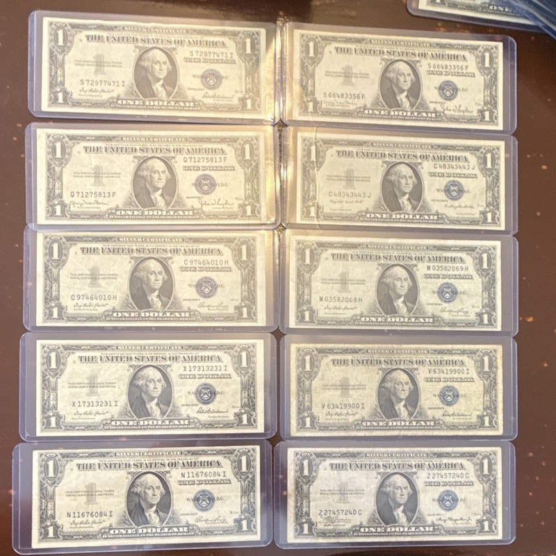 $1 U.S. Silver Certificates Collection & Lot of 10 - Uncertified, Ungraded