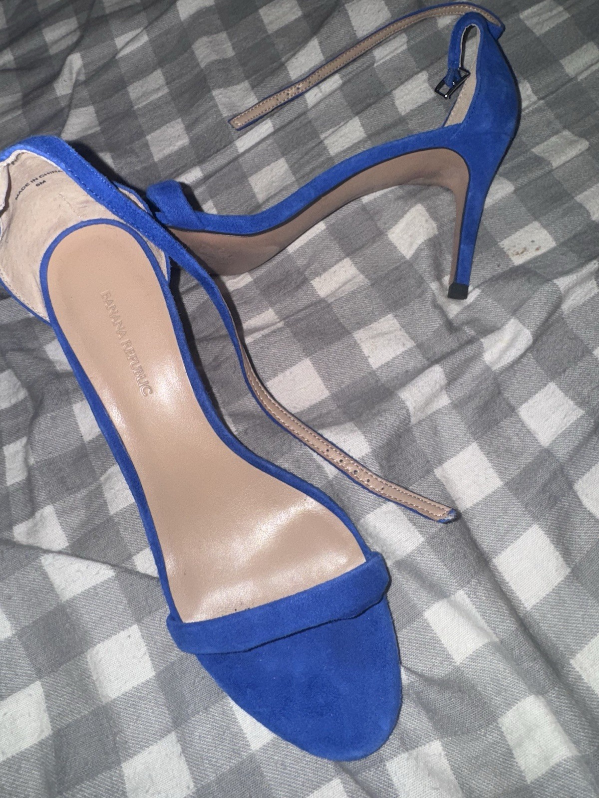 Banana Republic Suede Ankle-Strap Heels in Bright Blue size 8