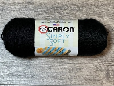 Yarnspirations CARON Simply Soft BLACK 100% Acrylic Yarn 6 Oz/ 315 Yds Skein NEW