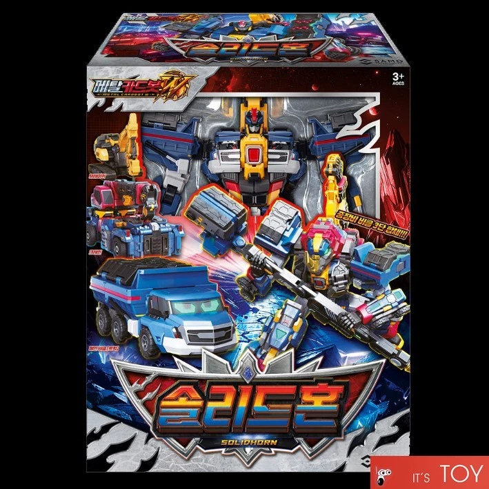 Metal Cardbot W SOLIDHORN Truck Crane Breaker Transforming Robot