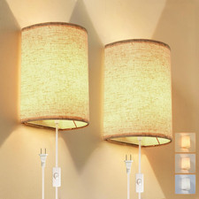 Aplique de Pared Enchufable, Juego de Dos Apliques de Pared 3 Colores, Enchufe Industrial Pared L