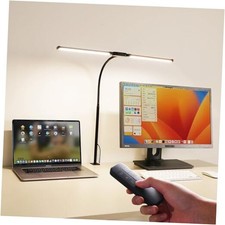 Dual-Head LED Desk Lamp for Office Home, Adjustable 2-Segment Bar-Black