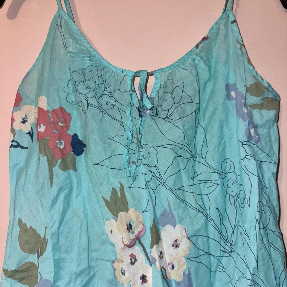 Natori Blue Floral 100% Cotton Mini Nightgown Size S - Image 3 of 4