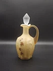 Fenton L.G Wright 1960s Hand Painted Cased Amberina Overlay Satin Cruet