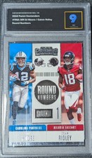 DJ Moore & Calvin Ridley 2018 Contenders RC ROUND NUMBERS #RNA-MR GRADED 9 MINT
