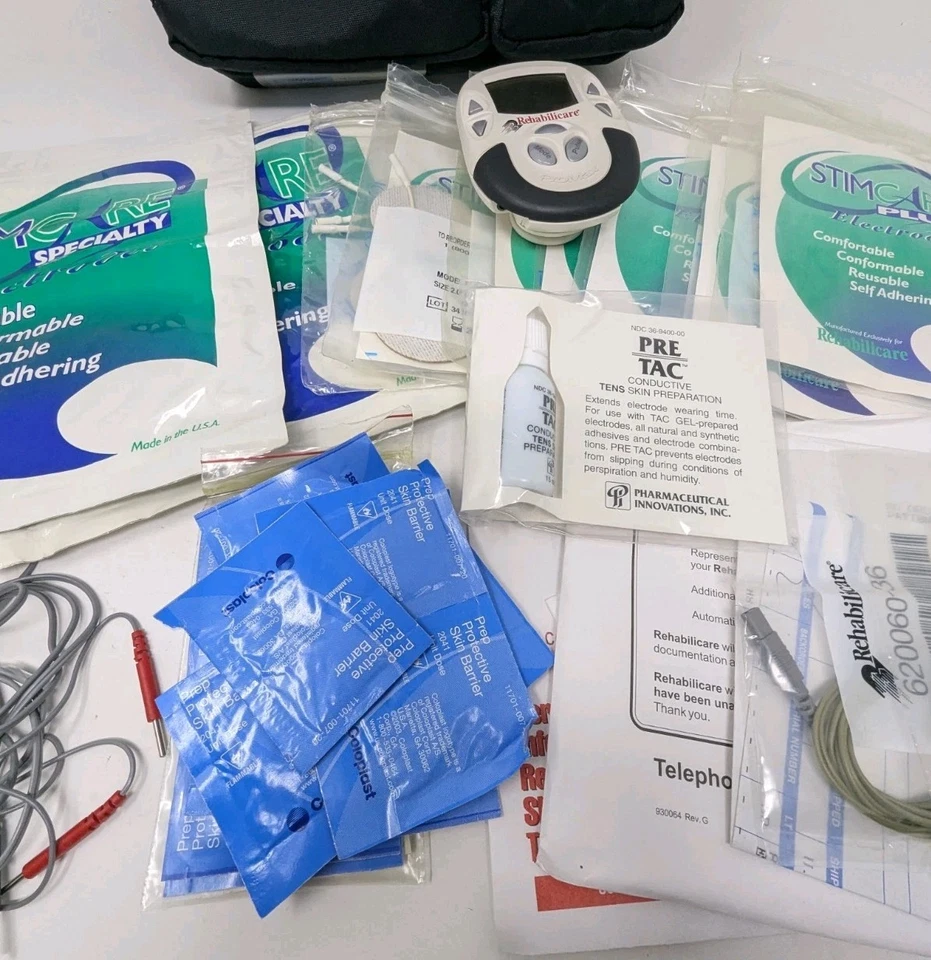 Rehabilicare Pro max Unit Lot With Electrodes Probes Case ProMax Tested TENS  - Image 3 of 4