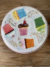 Pedestal Cake Plate Or Chip And Dip Server Reversible 