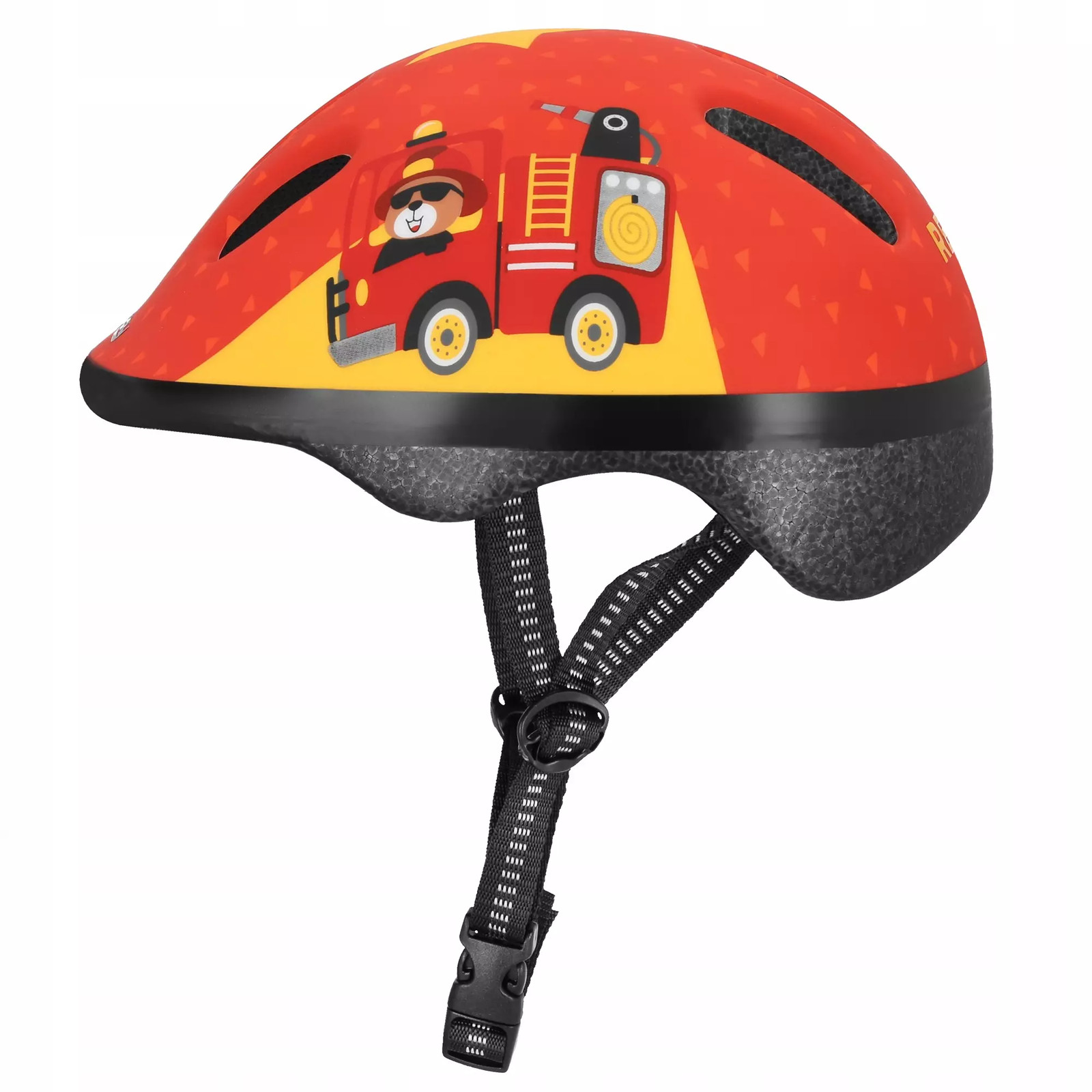 5905339410146 Kask rowerowy dziecicy M 52-56cm FUN RESCUE Stra czerwony 941014
