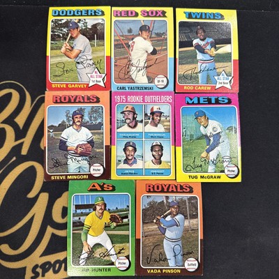 1975 Topps Baseball 8 Card Lot VG (Jim Rice Rookie, Carl Yastrzemski ...