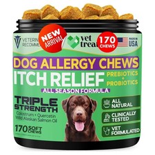 Dog Allergy Relief Chews 170 Dog Allergy Chews Itch Relief for Dogs Anti I...