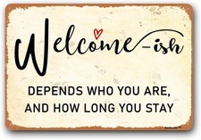 Aluminum Welcome Depends Tin Metal Signs Home D cor Wall Art 8x12