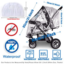 Stroller Rain Cover and Baby Stroller Mosquito Net 2-Piece Set ,Universal Str...