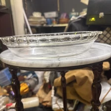 Vintage 1970's Pyrex Clear Glass Pie Dish #229 w/ Fluted Edge and Handles 9.5"