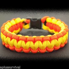 Neon Orange & Yellow - Paracord Rope Survival Bracelet - Made in the USA