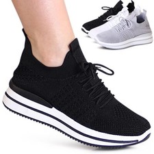 Scarpe Da Donna Halbschuhe Sneaker Plateau Light Slipper Turnschuhe Slip On Mesh