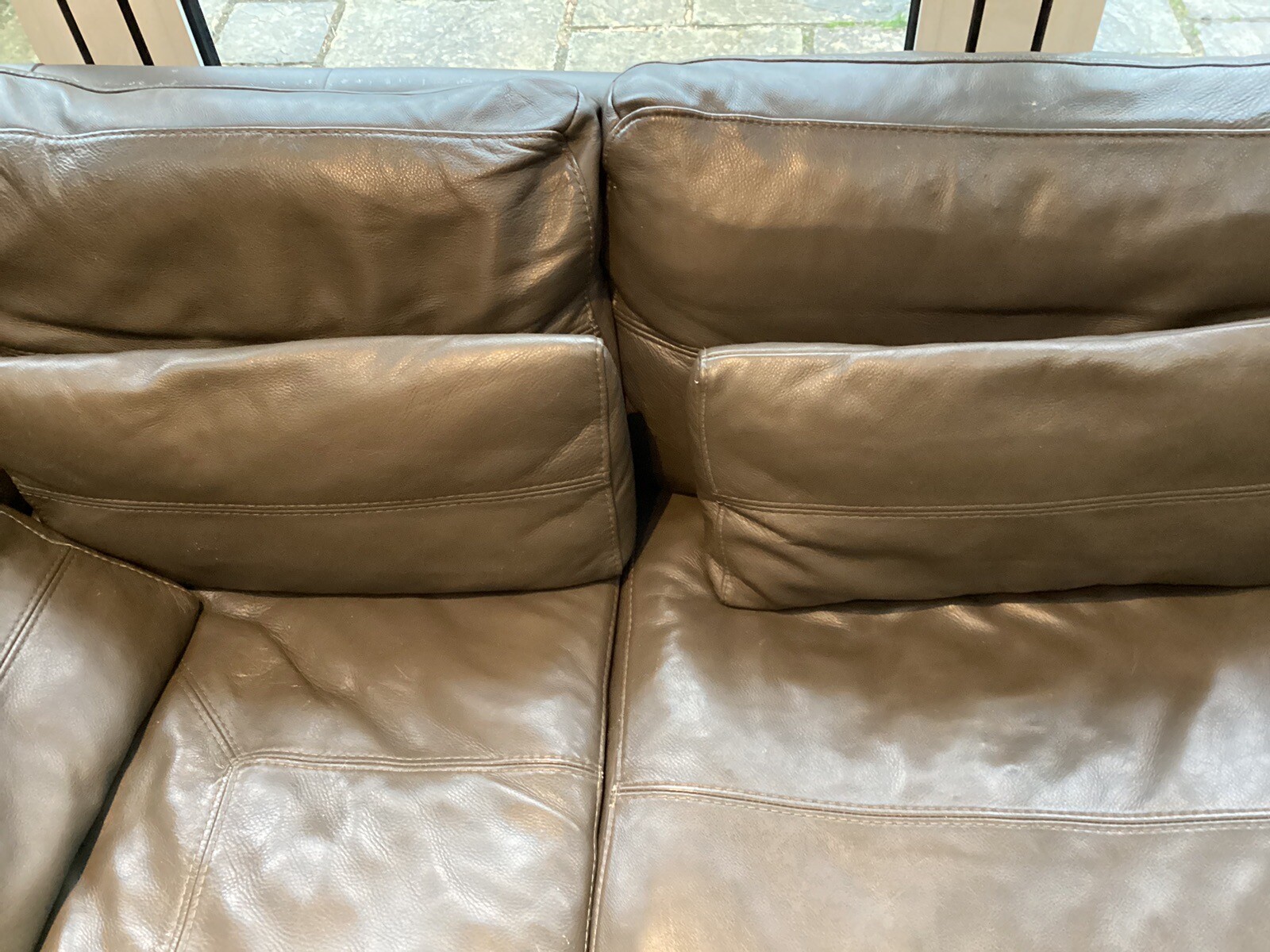 Large grey leather corner suite 5/6 seat sofa with Chaise Lounge eBay