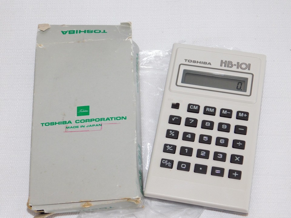 Vintage New Old Stock in Box Toshiba HB-101 Electronic Pocket Calculator Japan
