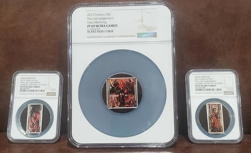 2013 NGC PF 69 TOKELAU 62.22g Silver $1,$1,$2 "THE LAST JUDGEMENT" (3-Coin Set)