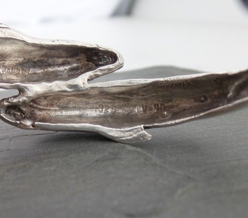 Dolphin Sterling Silver Vintage Ocean Bracelet Nature Jewelry 6" 28 grams - Picture 4 of 9