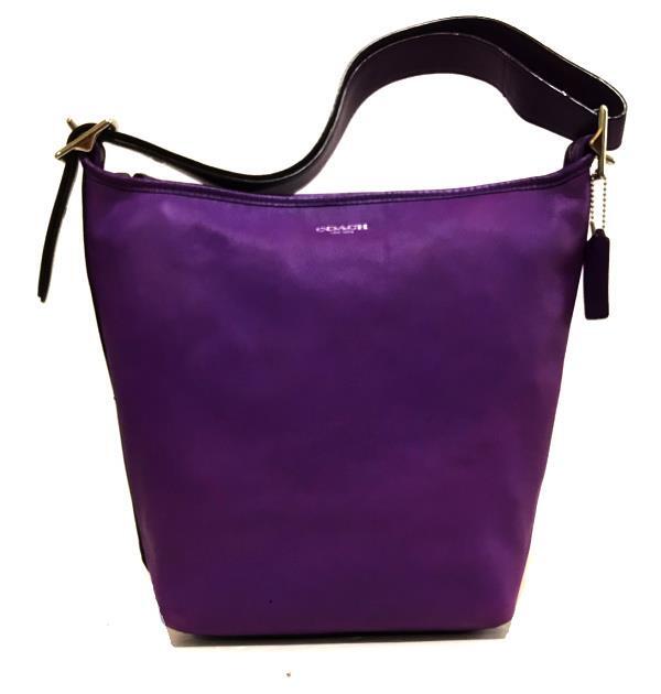 RARE Coach Legacy Ultraviolet Purple Leather Zip Duffle Hobo