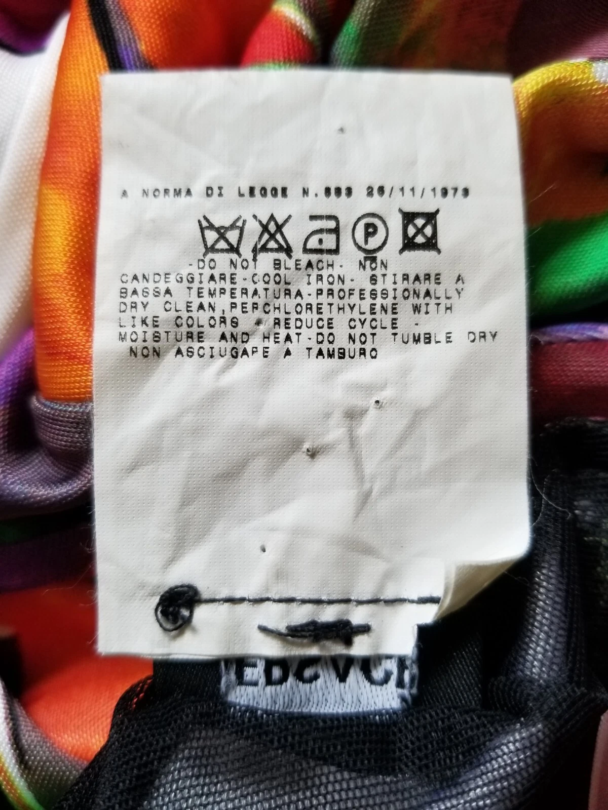 Abito Vintage Versace Pop Art Graffiti Elasticizzato Primavera Estate Donna Tg IT 38