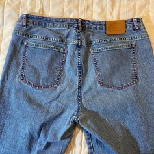 Vtg Lilly Pulitzer Jeans Womens 12 Medium Wash Multi Colored Stitch Bootcut 90s