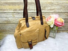 Vntg Sophia Visconti Tan Brown Genuine Leather Purse Tote Shoulder Bag Satchel