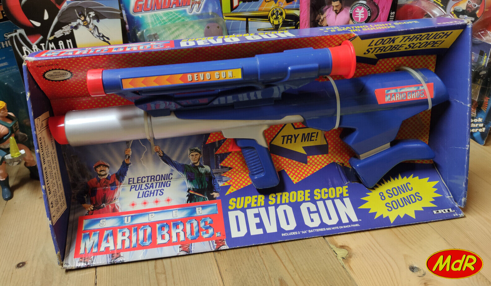 Vintage 1993 Ertl DEVO GUN Super Mario Bros Movie Nintendo Scope Police Car  NEW