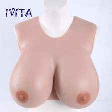 IVITA E-K Cup Big Boobs Silicone Crossdresser Breast Forms Fake Boobs Bodysuit