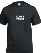 I Love Jesus T-Shirt God Faith Christian Church Christianity Black Tee Shirt
