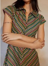 SOLD OUT UO URBAN OUTFITTERS RETRO KNIT Y2K ARLO ZIP UP DRESS SIZE XS