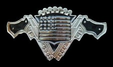USA Flag with Two Gun Belt Buckle