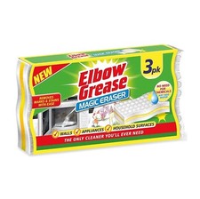 Elbow Grease Magic Sponge Erasers – Pack of 3 for Walls, Surfaces & Appliances