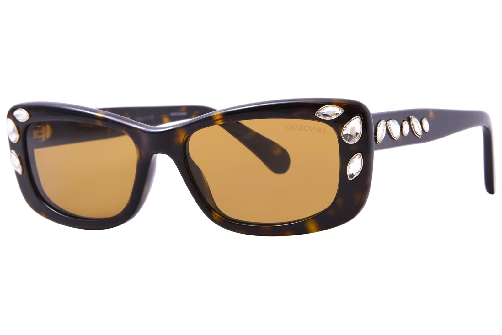 Солнцезащитные очки Swarovski SK6008 100273 Женские темные ГаванаБронза овальной формы 54 мм 29890₽