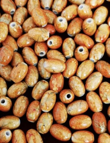 Rice Beads, Mottled, Drizzle, Pink, Brown, Orange, 7.5mm, Choose Your Colour - Picture 7 of 9