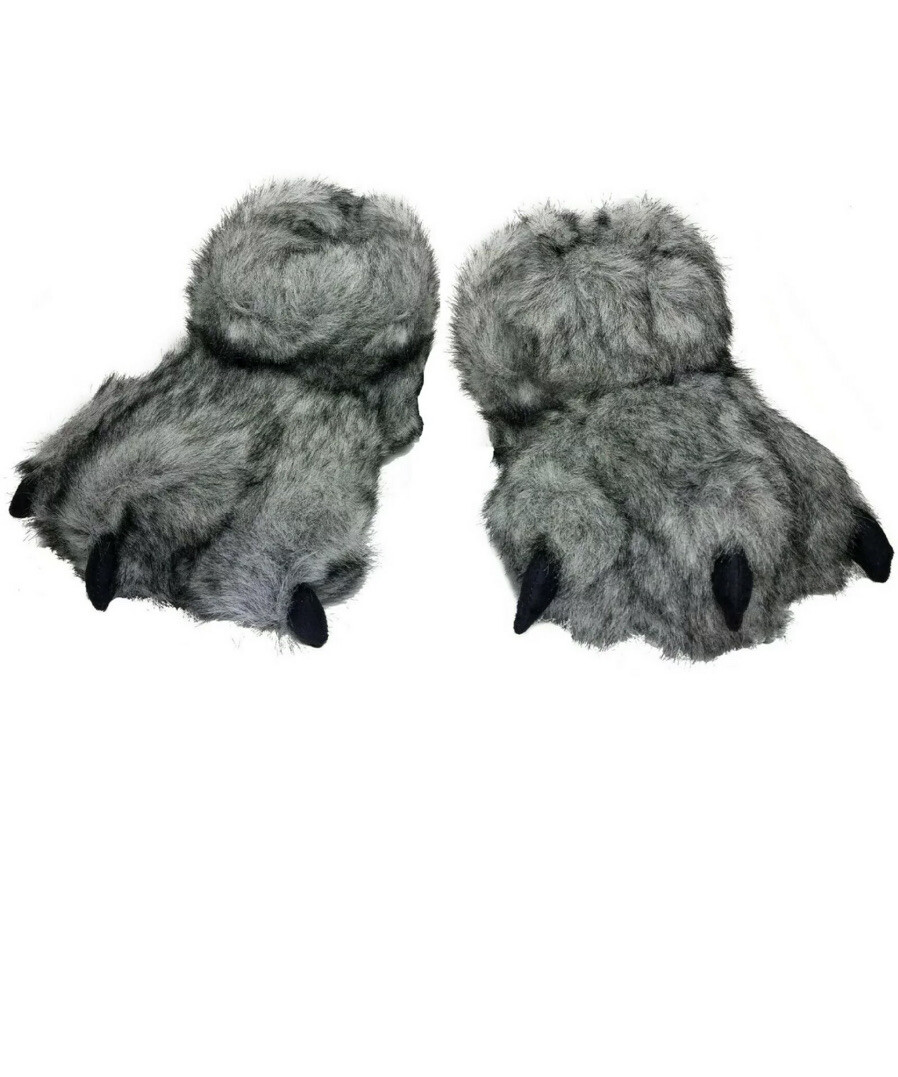 Furry Werewolf Soft Plush Slippers Shoes Kids Boys Girls byCat