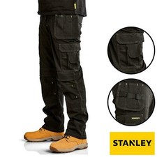 Image of NEW MENS STANLEY WORK TROUSER STRETCH PROFLEX HOLSTER & KNEE PAD POCKETS UK SIZE
