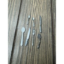 Vintage Dollhouse Miniature Silverware Set 7 Pcs 1"-1.5"