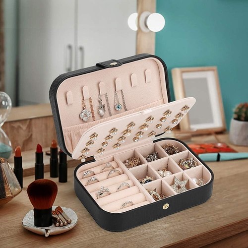 FEISCON Small Jewelry Box Necklace Ring Storage Organizer Mini Jewelry Case NEW - Picture 2 of 6