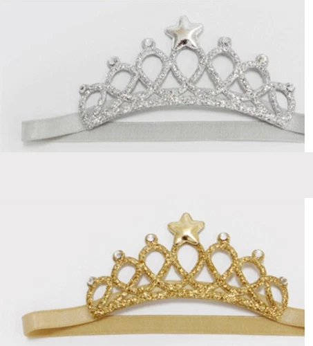 BEBÉ NIÑO NIÑA NIÑOS DIADEMA ELÁSTICA TIARA PRINCESA CORONA BRILLANTE BODA Foto 2 de 4
