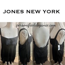 NEW Jones New York Eternity Black Sheer Back Nightgown Size XL 48
