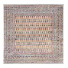 12' x 12' Colorful Sari SilkWool Saroogh Inspired Hand Knotted Square Rug R62311