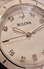 BULOVA DIAMONDS 96P194 NEW/BOXED/3 YEAR WARRANTY 8 X SPARKLING DIAMOND DIAL