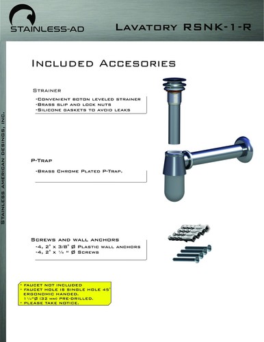 Stainless AD / Stainless 23.6" Single Station Round Lavatory / R-SNK-1-R - Picture 3 of 5